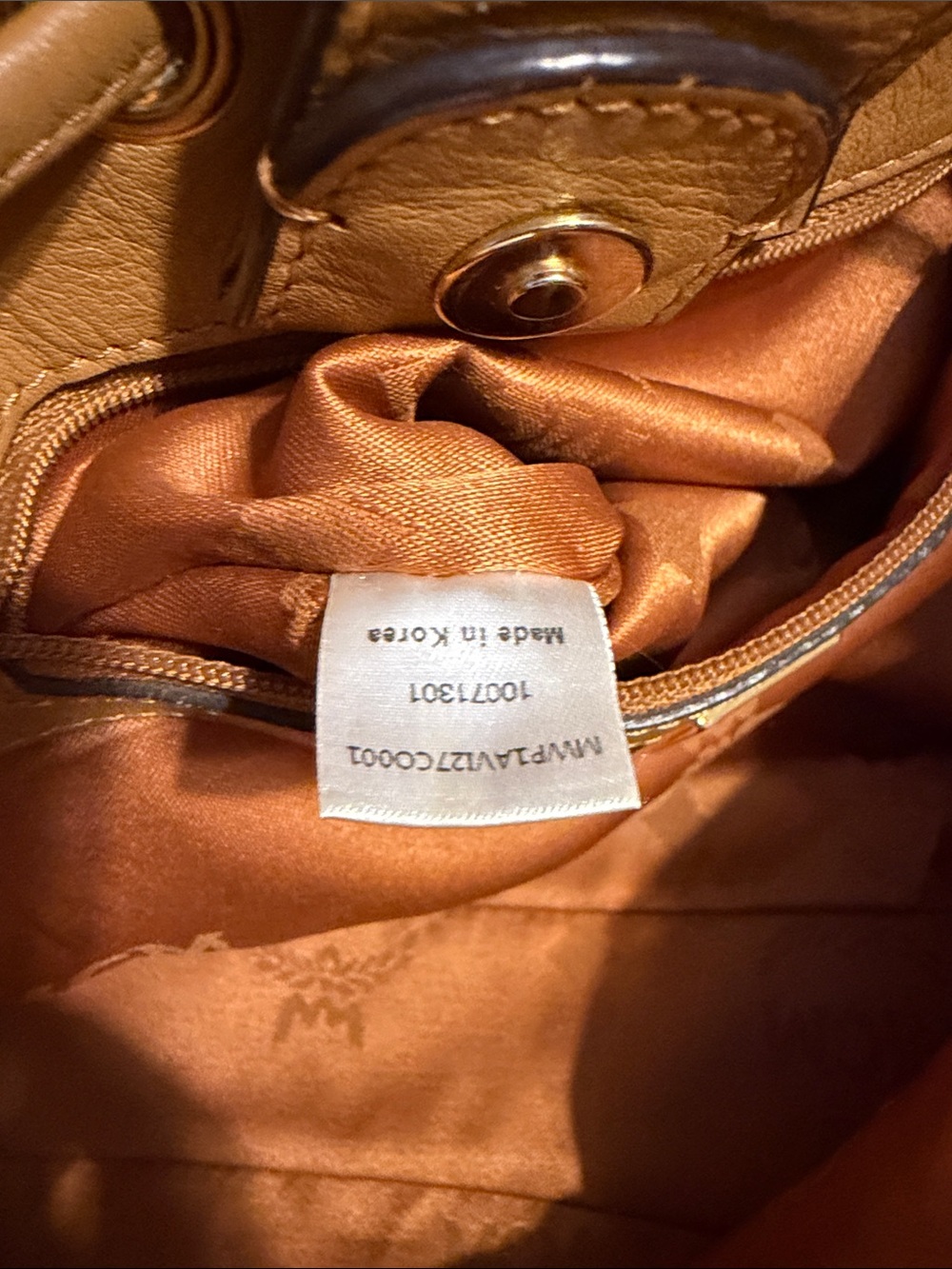 MCM Cognac Visetos Logo Drawstring Crossbody/Shoulder Bag - Picture 12 of 12